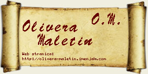 Olivera Maletin vizit kartica